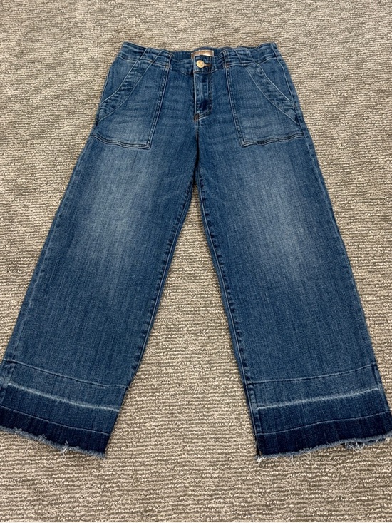 Kut from the Kloth Denim - Kut from the Kloth Wide Leg Cropped Jeans - Dark Blue Denim